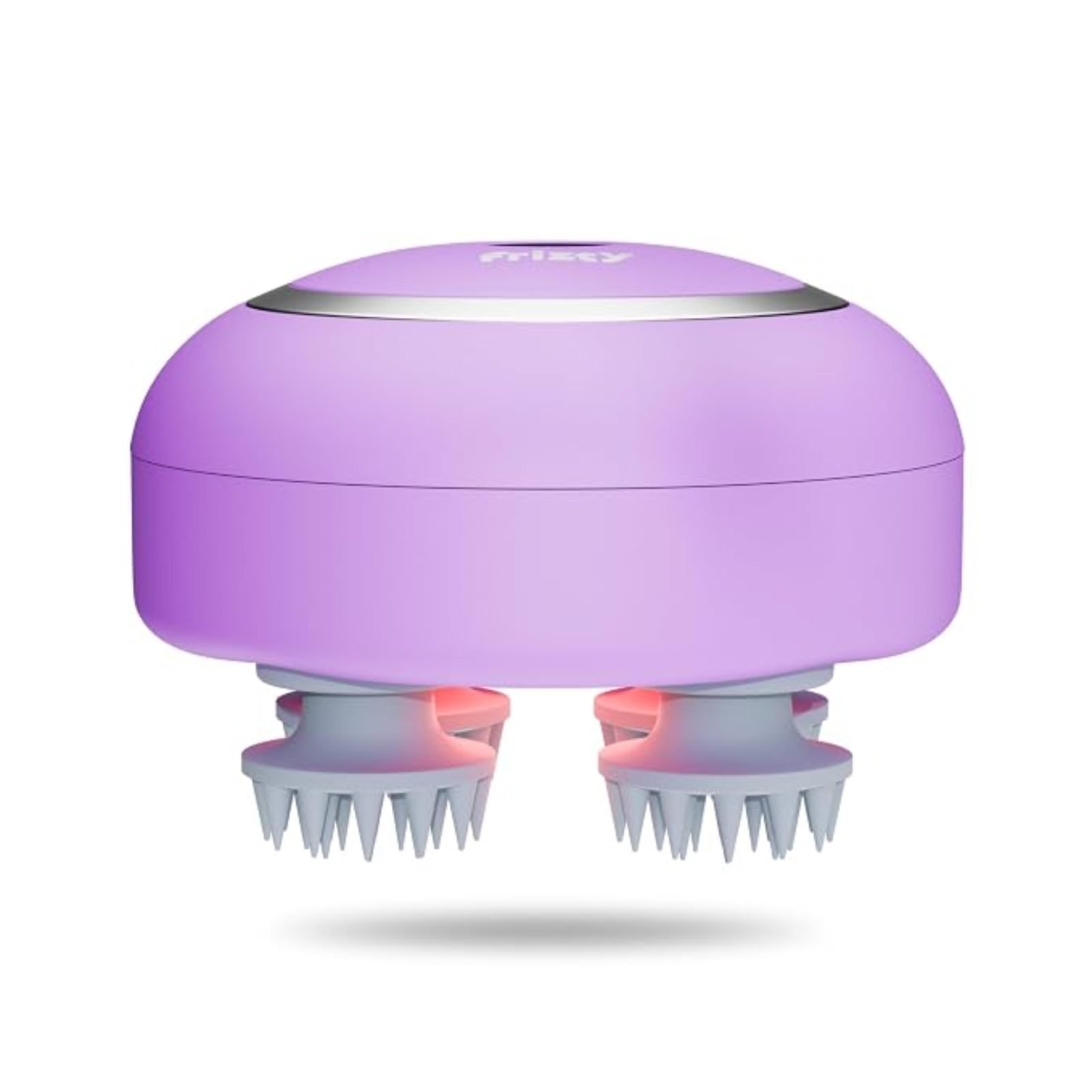 Frizty Head Massager for Scalp with Red Light Therapy, 96 Silicone Kneading Points, Detachable Head